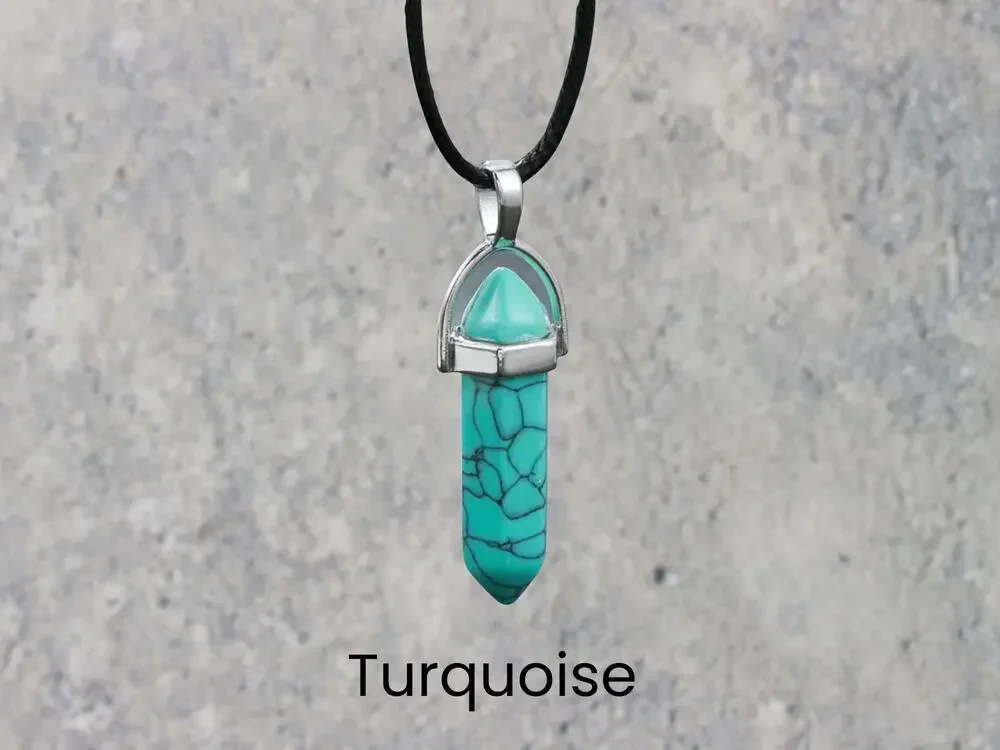 Turquoise Silver Pendant Necklace Boho Fairycore Spiritual